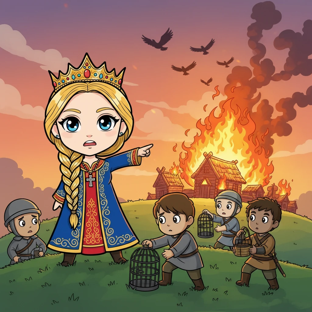 Olga of Kiev — Четвёртая месть: сожжение Искоростеня